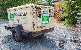 Doosan 7/120 fast tow diesel driven air compressor Year: 2012 S/N: 659291 Recorded Hours: 1654