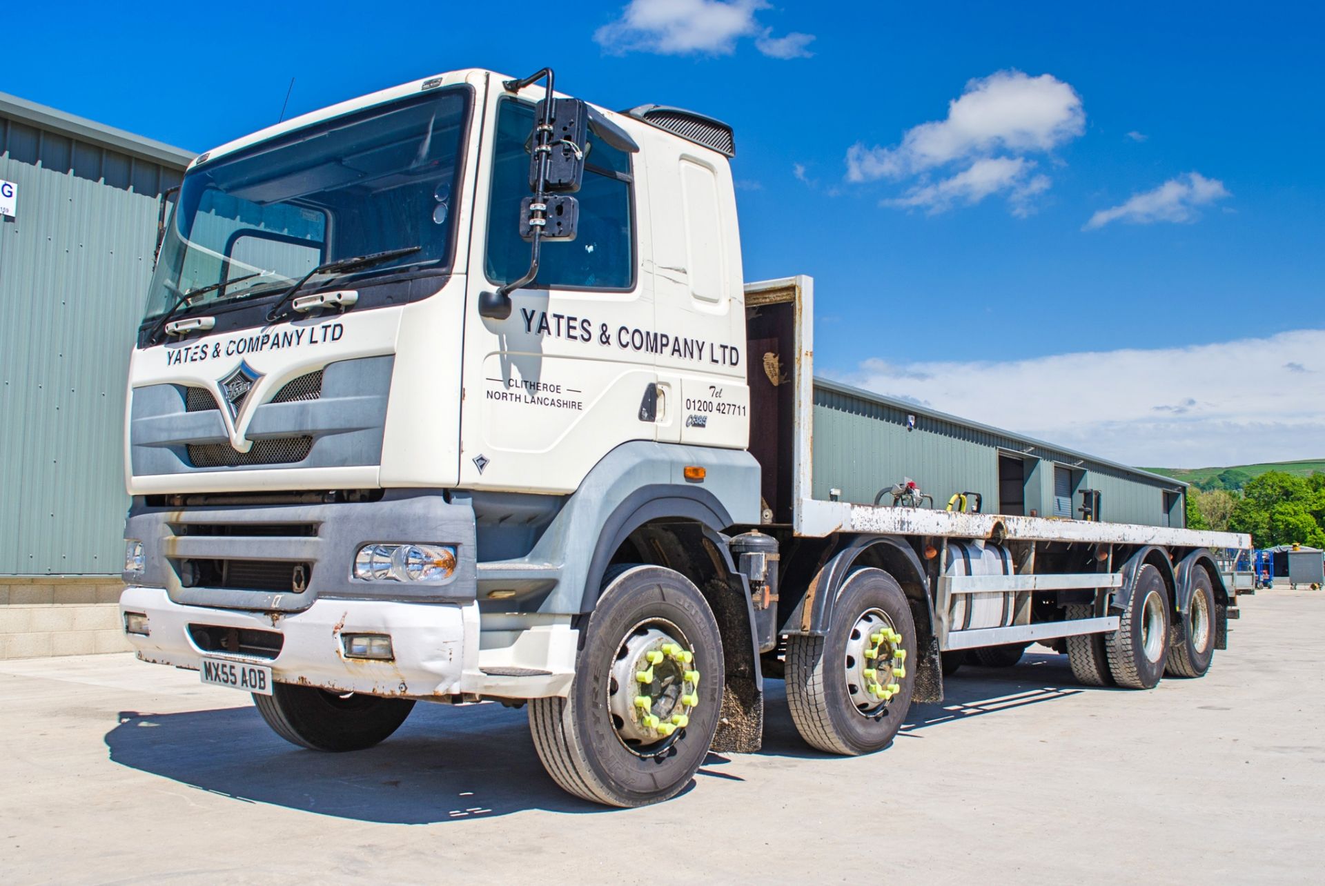 Foden 385 32 tonne 8 wheel flat bed lorry Registration Number: MX55 AOB Date of registration: 02/