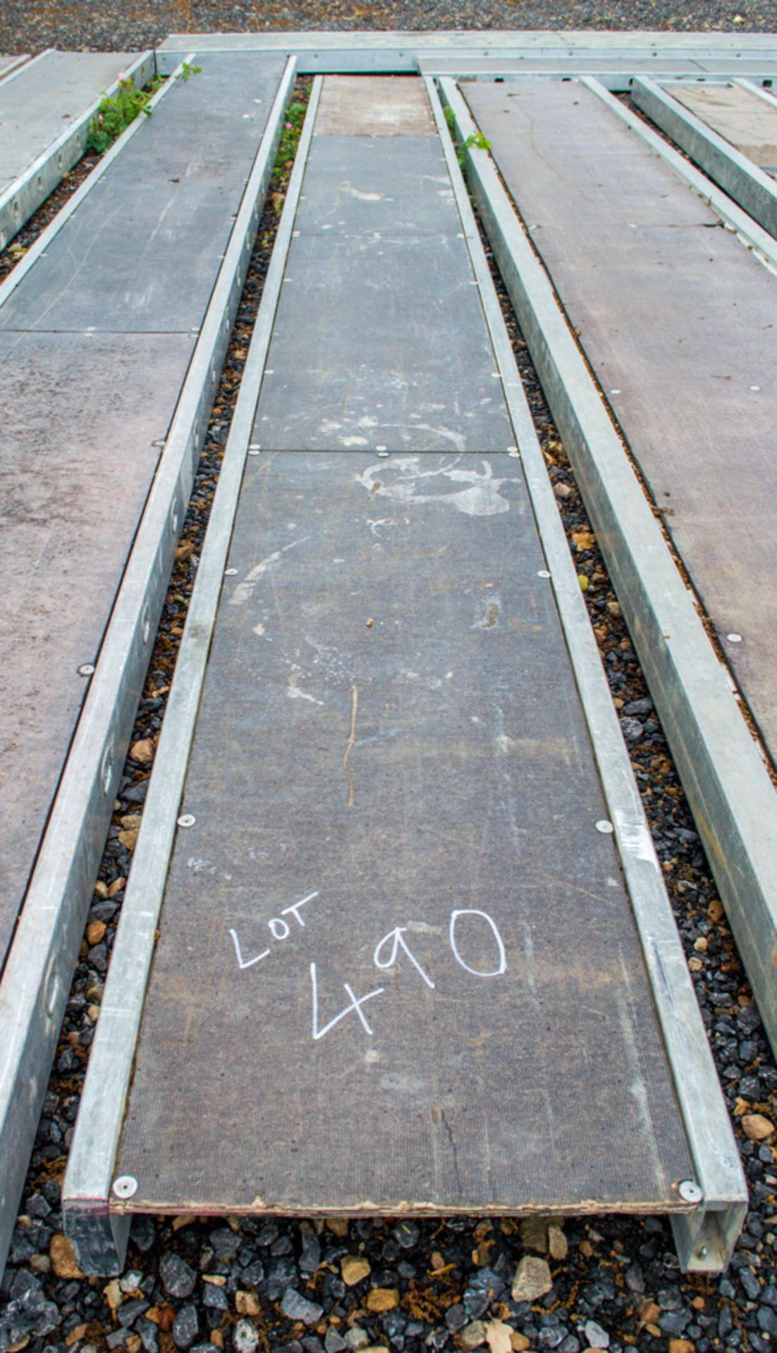Aluminium staging board approximately 16 ft long 1410-5914
