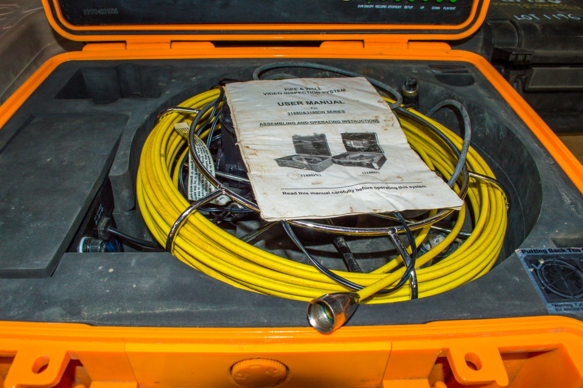 Cable reel pipe & wall video inspection system c/w carry case B3310007 ** Damaged ** - Image 2 of 2