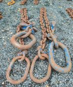 Pair of 32 tonne 4.7 metre lifting chain slings