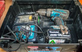 Makita 18v cordless drill c/w battery, charger & carry case A728178