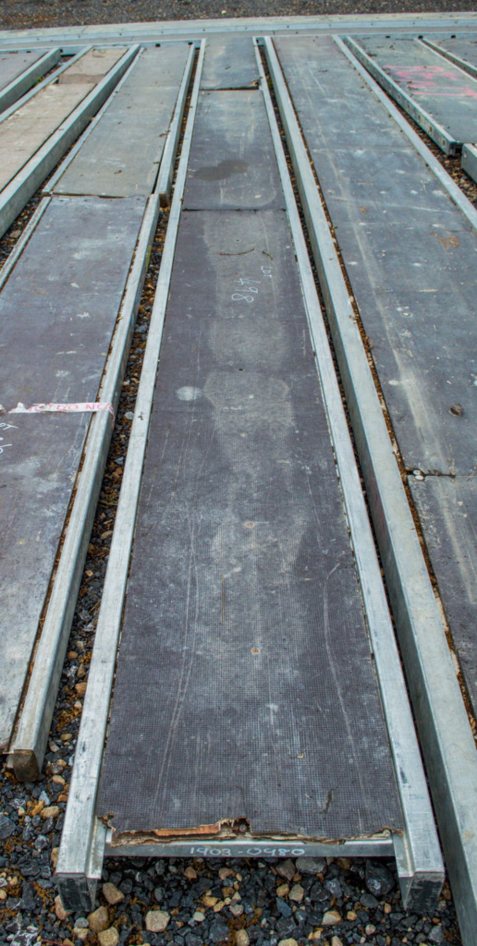 Aluminium staging board approximately 22 ft long 1903-980