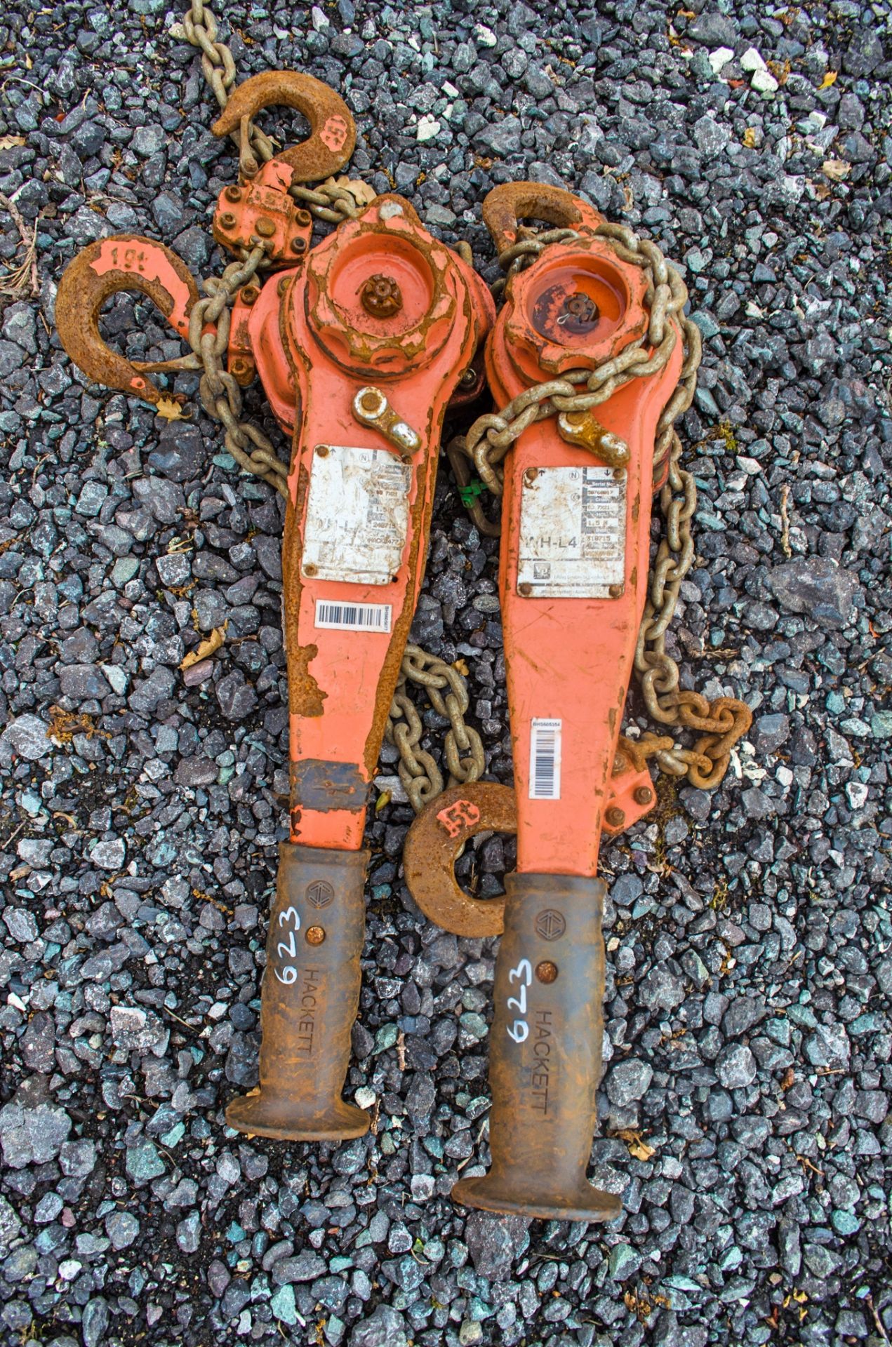 2 - Hackett 1.5 tonne 1.5 metre chain hoists