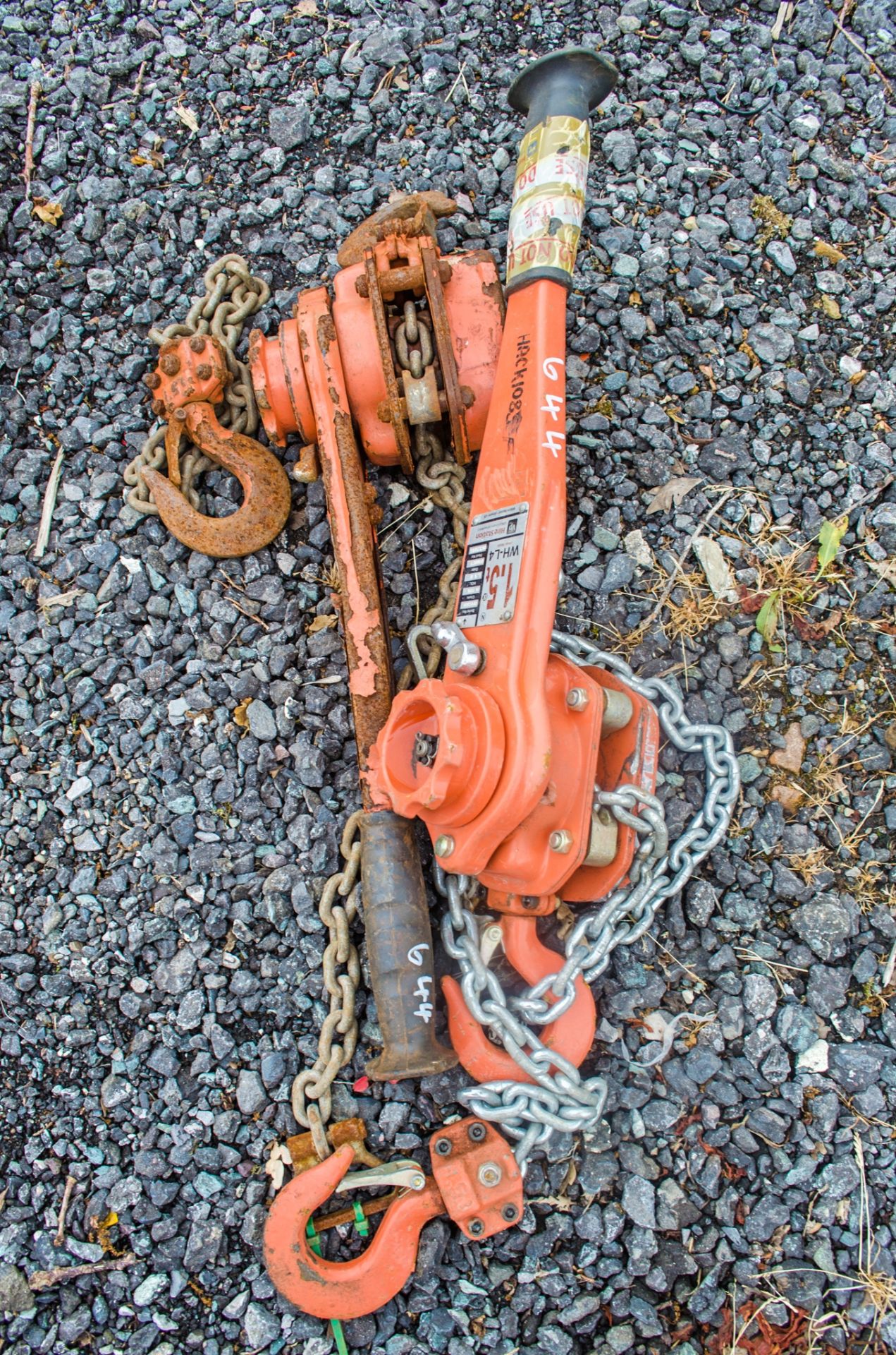 2 - Hackett 1.5 tonne 1.5 metre chain hoists