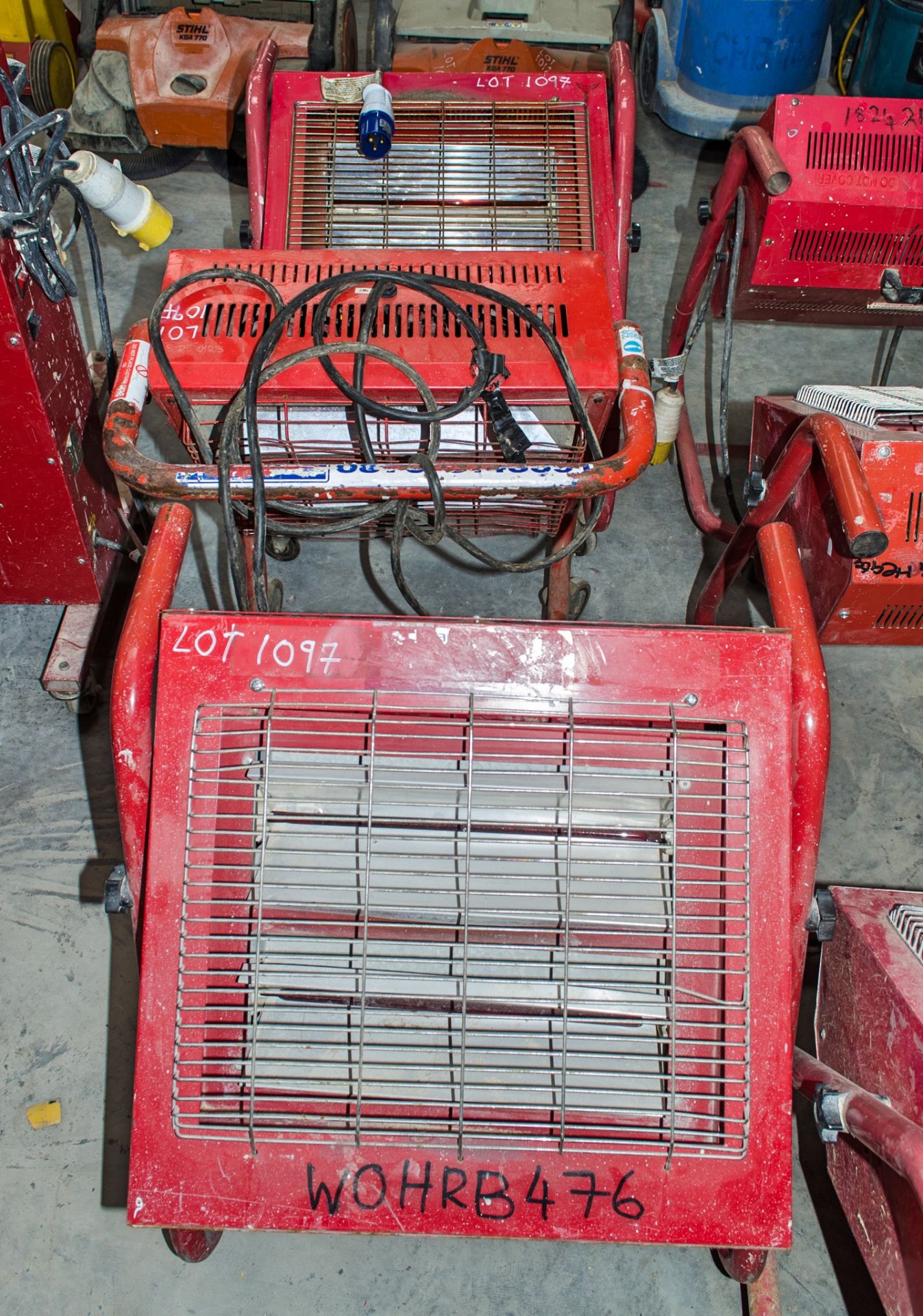 3 - Infra red heaters 2 - 240v & 1 - 110v 1825-1576/1825-0123/WOHR8476