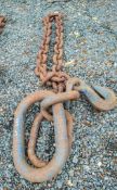 Pair of 32 tonne 4.7 metre lifting chain slings