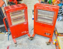 2 - 240v infra red heaters 1825-7046/1825-0333