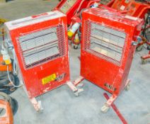 2 - 110v infra red heaters 1824-1060/18240736
