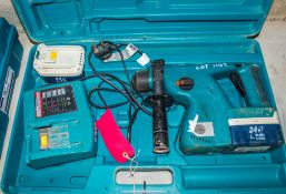 Makita BHR200 24v SDS rotary hammer drill c/w 2 batteries, charger & carry case 03341707