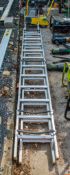 2 stage extending aluminium step ladder A662362