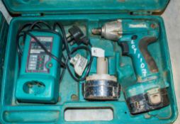 Makita 6934 18v cordless 1/2 inch drive impact gun c/w 2 batteries, charger & carry case 04320019