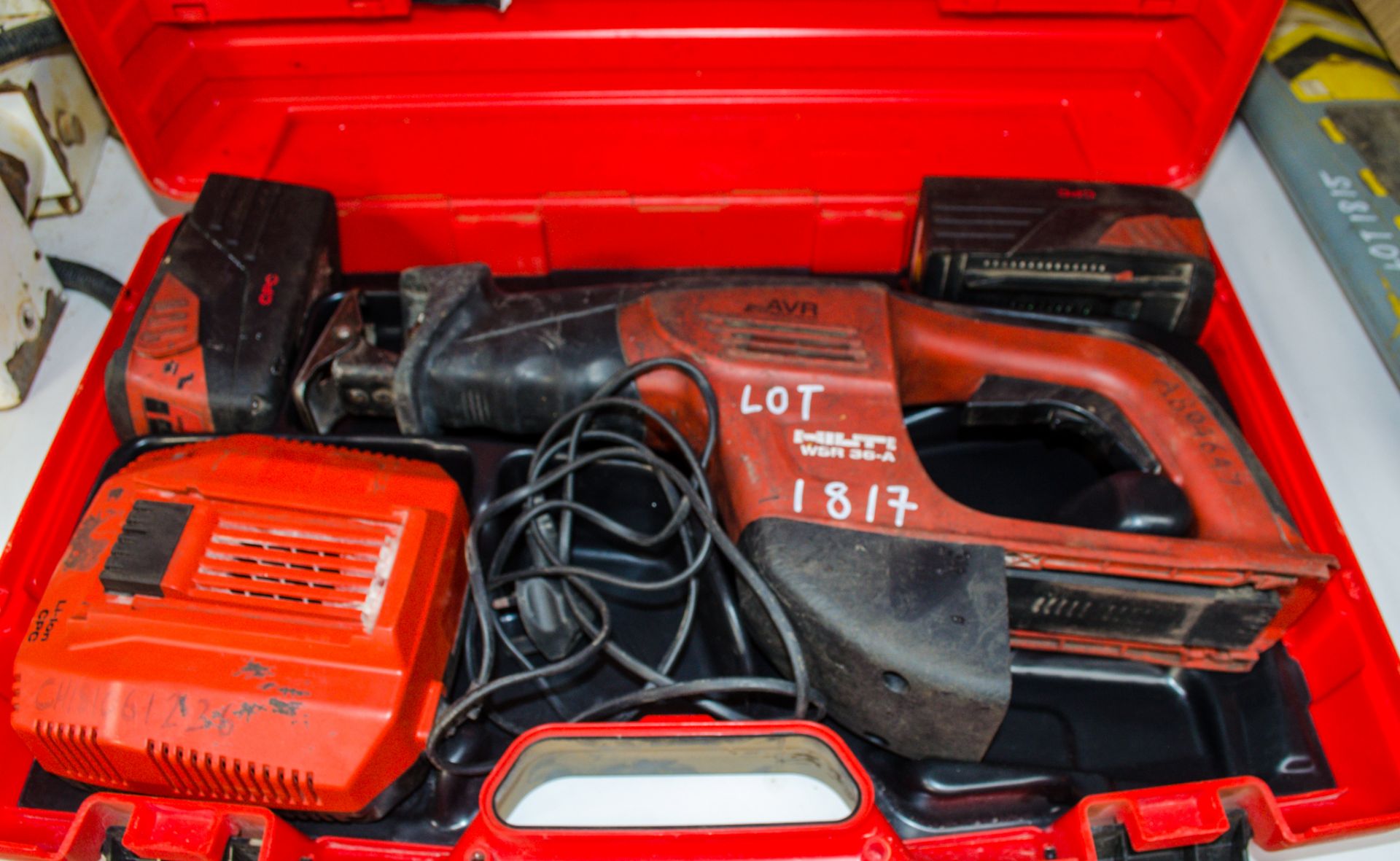 Hilti WSR 36-A 36v cordless reciprocating saw c/w 2 - batteries, charger & carry case A804647