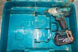 Makita 18v 1/2 inch drive impact gun c/w battery & carry case ** No charger **