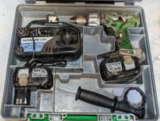 Hitachi 18v cordless drill c/w 2 - batteries, charger & carry case 03BT7000