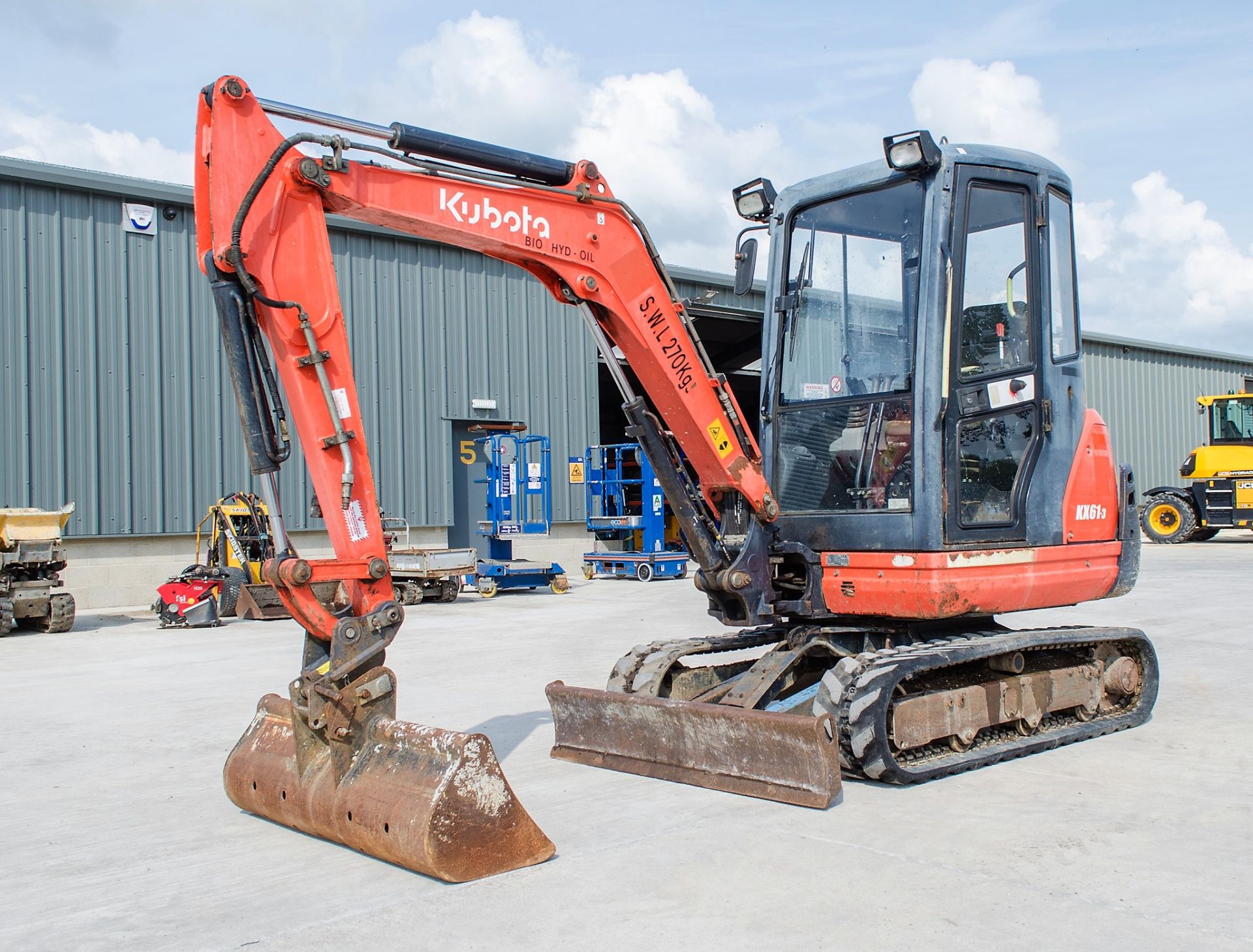 Kubota KX 61-3 2.8 tonne rubber tracked mini excavator  Year: 2013 S/N: 79874  Recorded Hours: