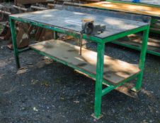 Steel work bench c/w bench vice