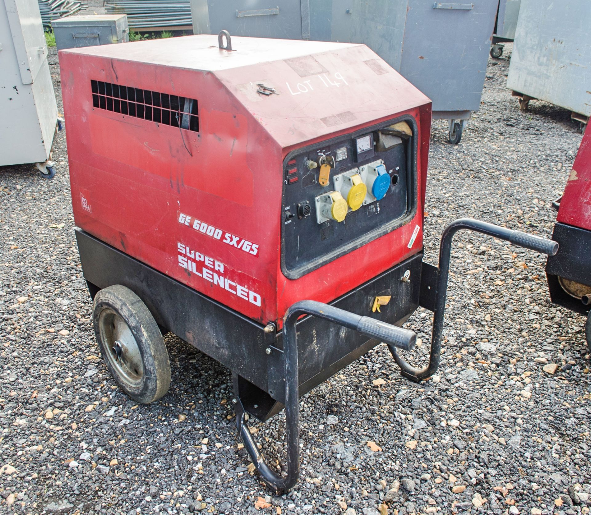 Mosa GE6000 SX/GS 6 kva diesel driven generator Year: 2015 S/N: 43351 Recorded Hours: 2344 15105153