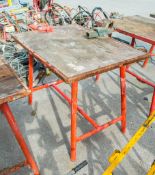 Ridgid collapsible work bench c/w bench vice & pipe vice
