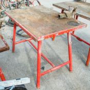 Ridgid collapsible work bench c/w bench vice & pipe vice