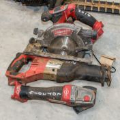 3 - Milwaukee cordless power tools (Reciprocating saw, angle grinder & circular saw) HS ** All