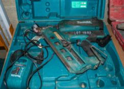 Makita GN900 cordless nail gun c/w charger, 2 - batteries & carry case