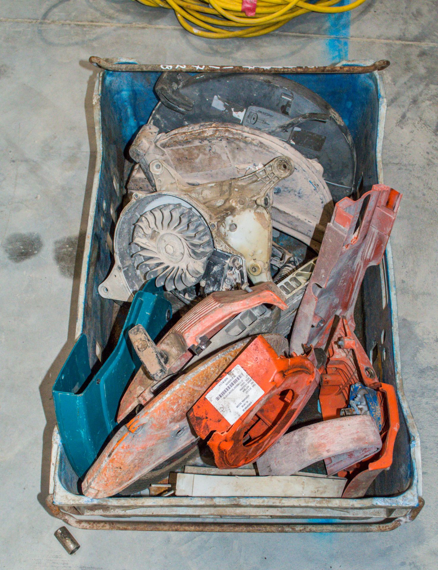 Box of Husqvarna cut off saw spare parts