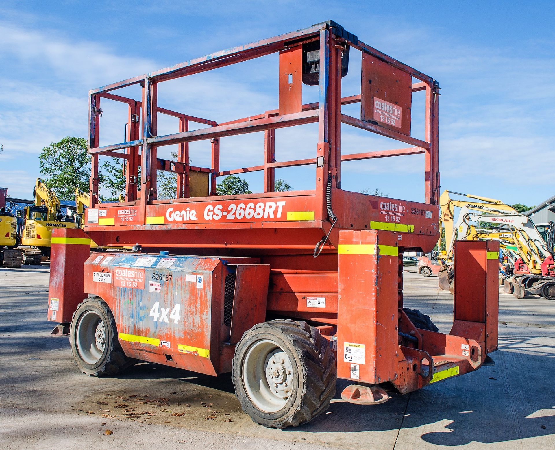 Genie GS - 2668 RT diesel driven 4 x 4 scissor lift  Year: 2006 S/N: GS6086-47270 Recorded Hours: - Image 4 of 18