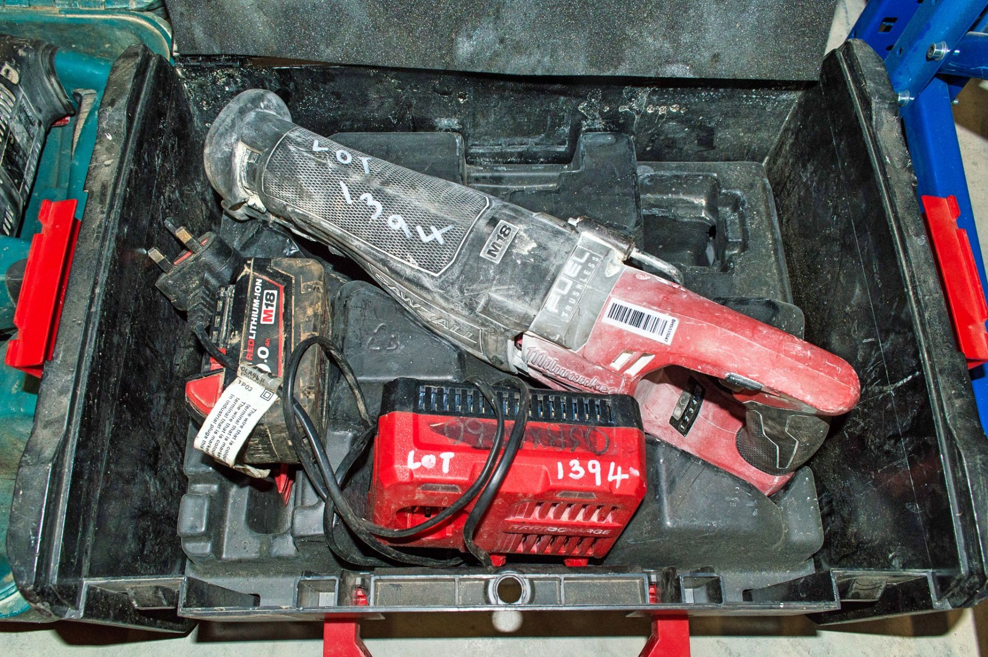 Milwaukee M18-ONESX 18v cordless reciprocating saw c/w carry case 02310206 ** No battery or