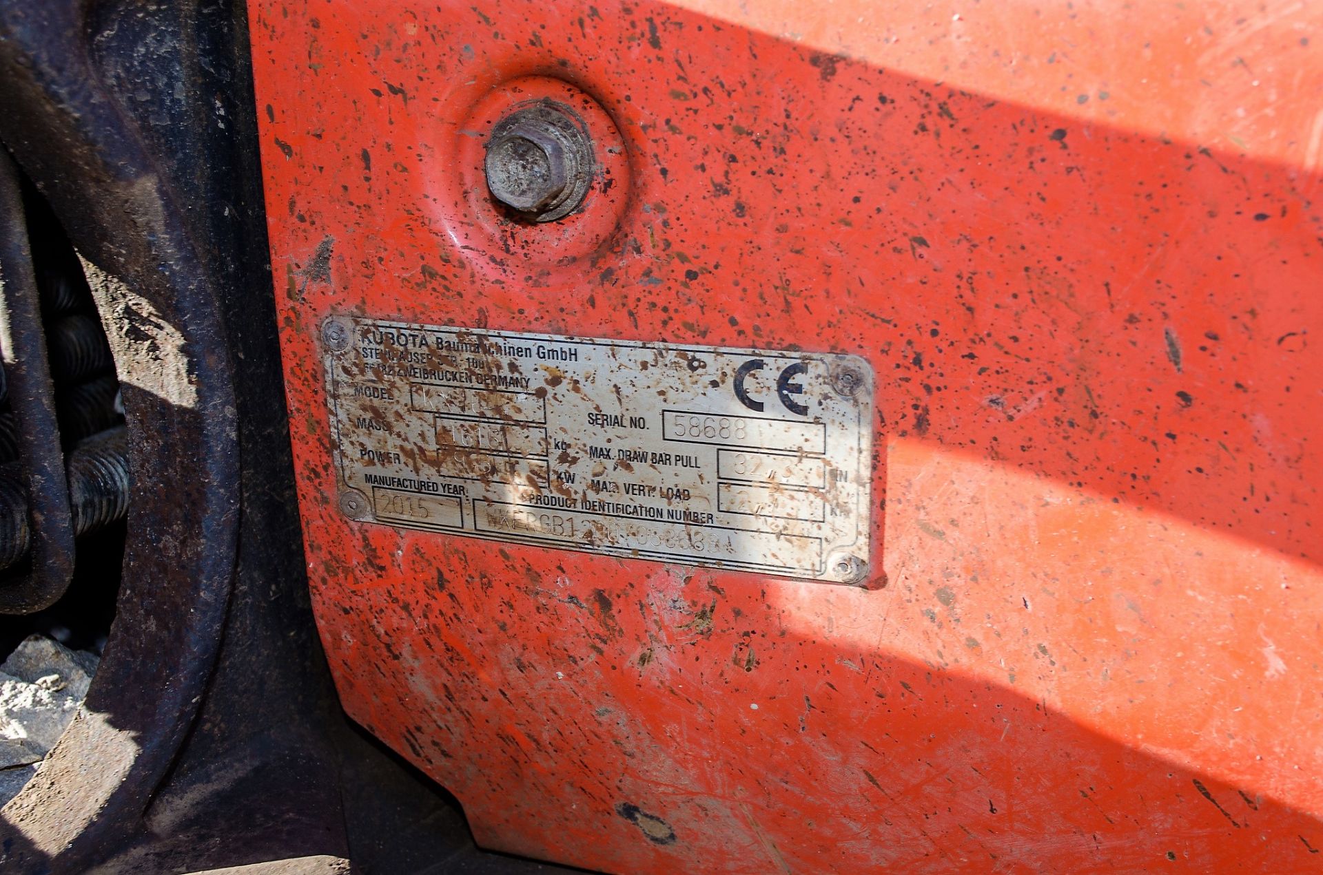 Kubota KX016-4 1.5 tonne rubber tracked mini excavator Year: 2015 S/N: 58688 Recorded Hours: 1736 - Image 19 of 19