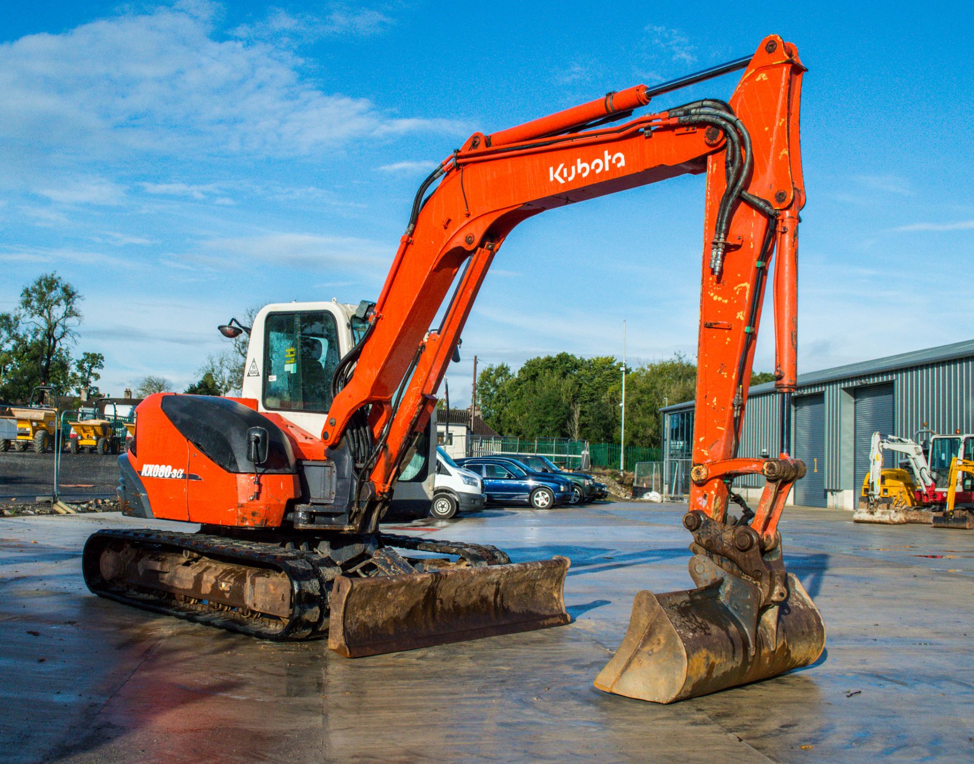 Kubota KX080-3 8 tonne rubber tracked excavator Year: 2012 S/N: 26381 Recorded Hours: 5162 blade, - Image 2 of 18