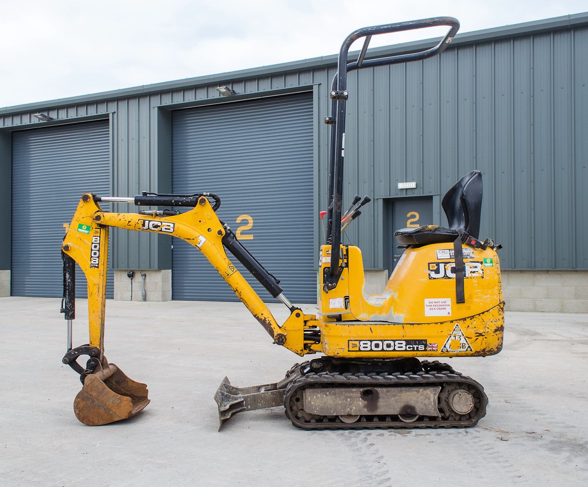 JCB 8008 CTS 0.8 tonne rubber tracked micro excavator Year: 2014 S/N: 2910541 Recorded Hours: 1818 - Image 7 of 20