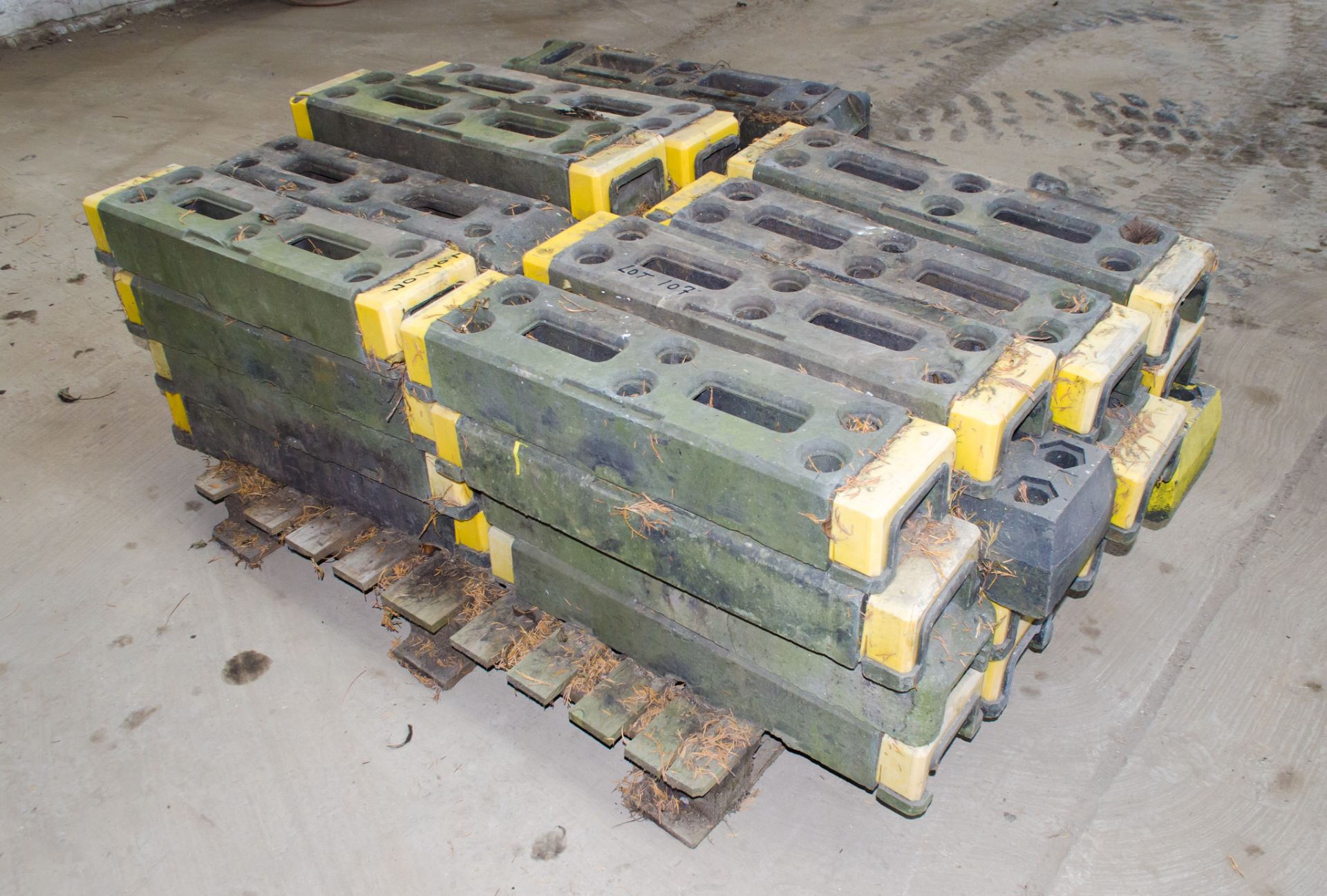 Pallet of  rubber feet for fencing