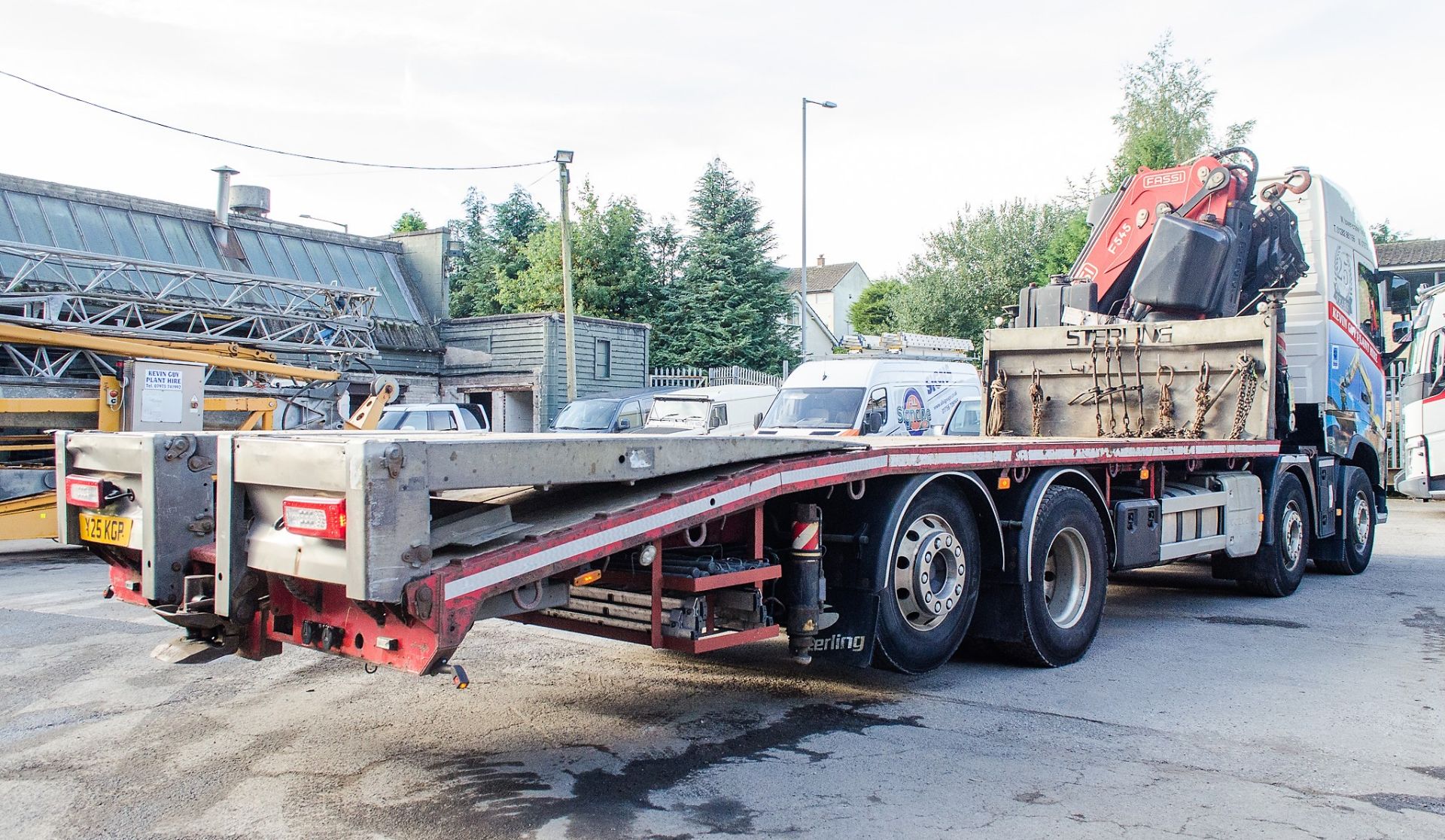 Vovlo FH 12 460 Euro 6 8 x 2 beaver tail plant crane draw bar lorry Reg No: Y25 KGP (number plate to - Image 3 of 32