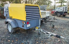 Atlas Copco XATS138 diesel driven fast tow air compressor Year: 2017 S/N: 445035 Recorded Hours: Not