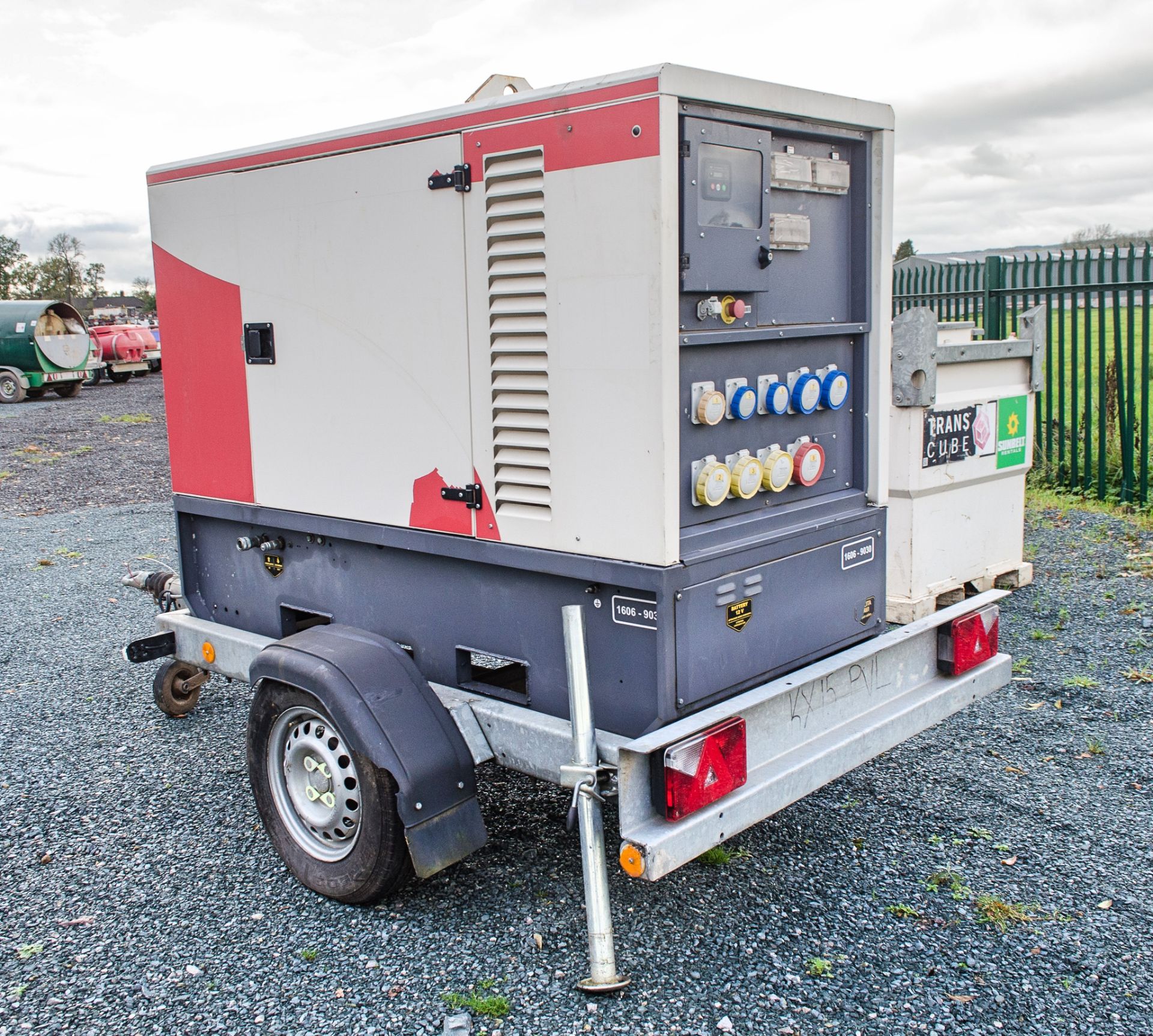 GE YA 022/020 SS 20 kva diesel driven trailer mounted diesel driven generator Year: 2015 S/N: - Image 2 of 6