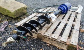 Hirox hydraulic post hole borer/auger drive to suit 3 tonne excavator c/w auger ** Unused **
