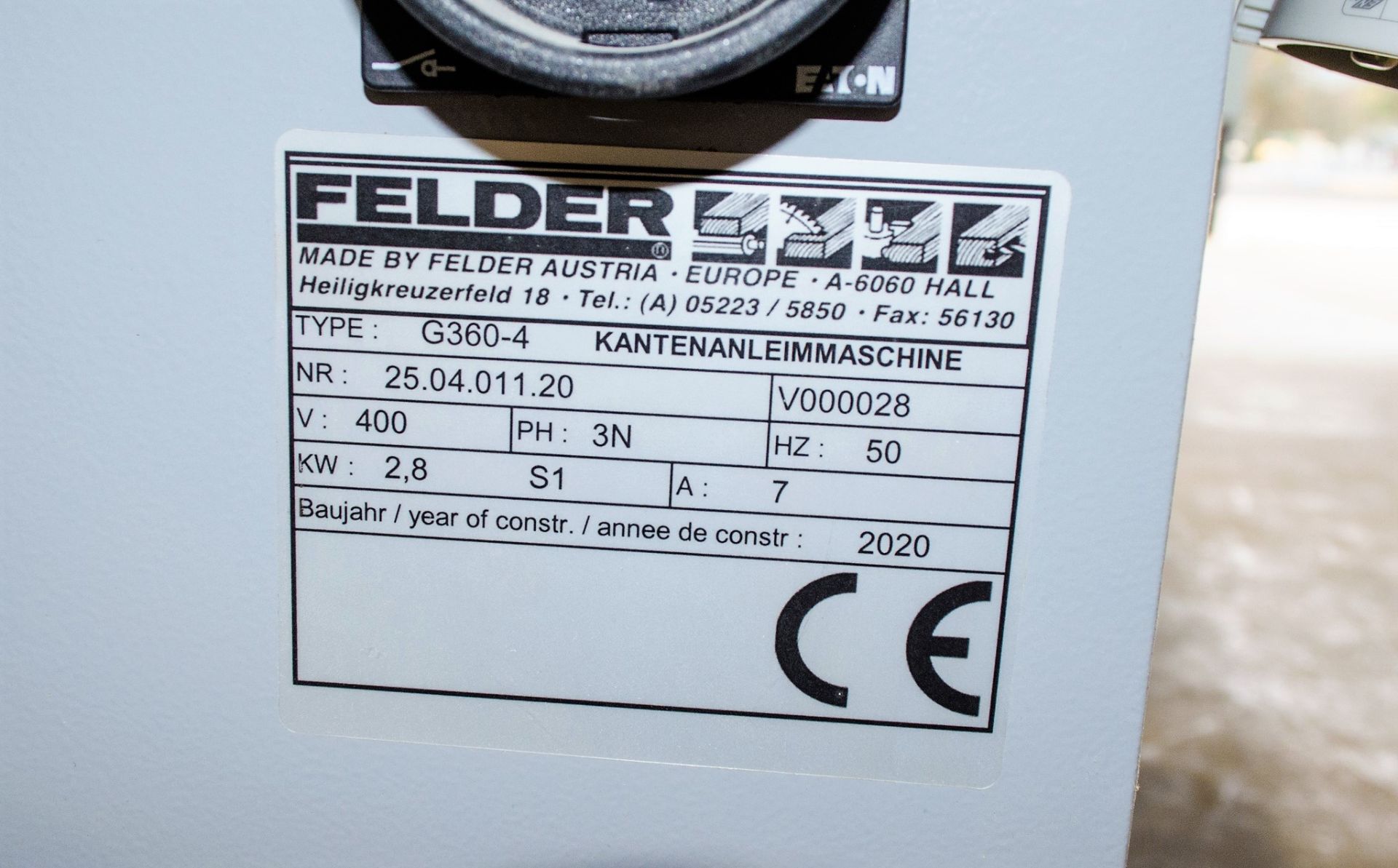 Felder G360-4 Edgebander machine Year: 2020 S/N: 250401120 V000028 - Image 11 of 11