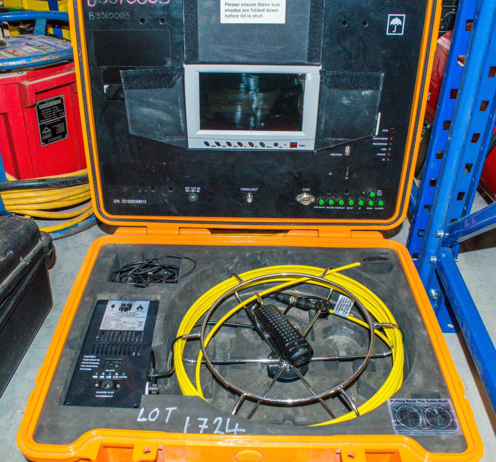 Pipe & wall cobra wheel inspection camera system c/w charger, camera & carry case with DVR feature