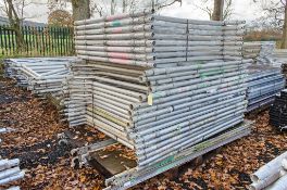 Pallet of 25 Eiger 500 aluminium scaffold tower end frames and 4 aluminium staging boards as