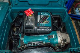 Makita DGA452 18v cordless angle grinder c/w charger and carry case ** No battery ** 1506-0507