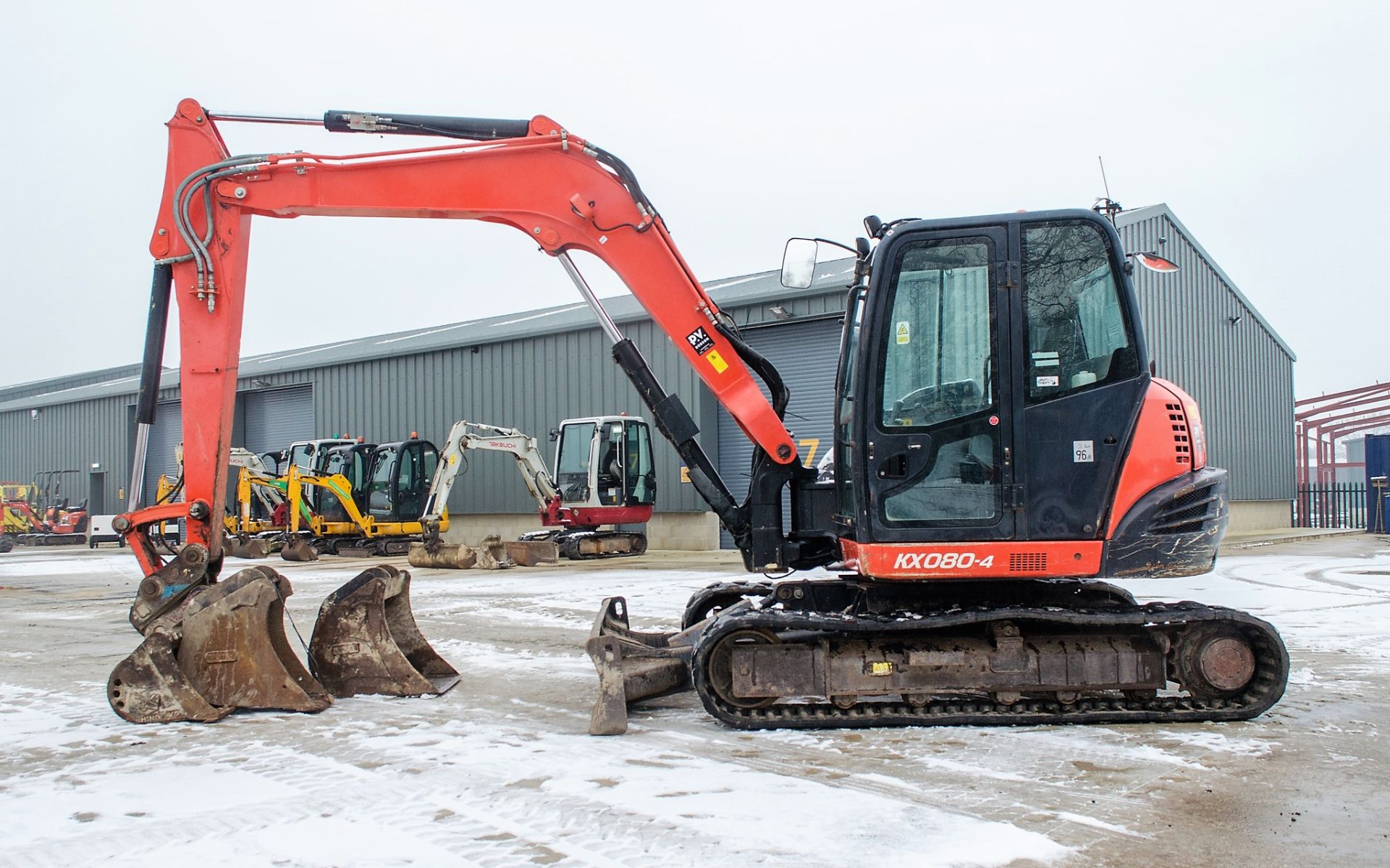 Kubota KX080-4 8 tonne rubber tracked excavator Year: 2014 S/N: 32342 Recorded Hours: 6806 blade, - Image 7 of 22