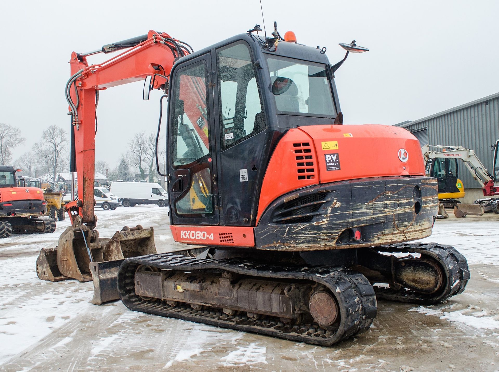 Kubota KX080-4 8 tonne rubber tracked excavator Year: 2014 S/N: 32342 Recorded Hours: 6806 blade, - Image 4 of 22