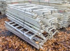 Pallet of 13 Eiger 500 aluminium scaffold tower end frames and 8 1.8 metre long boards