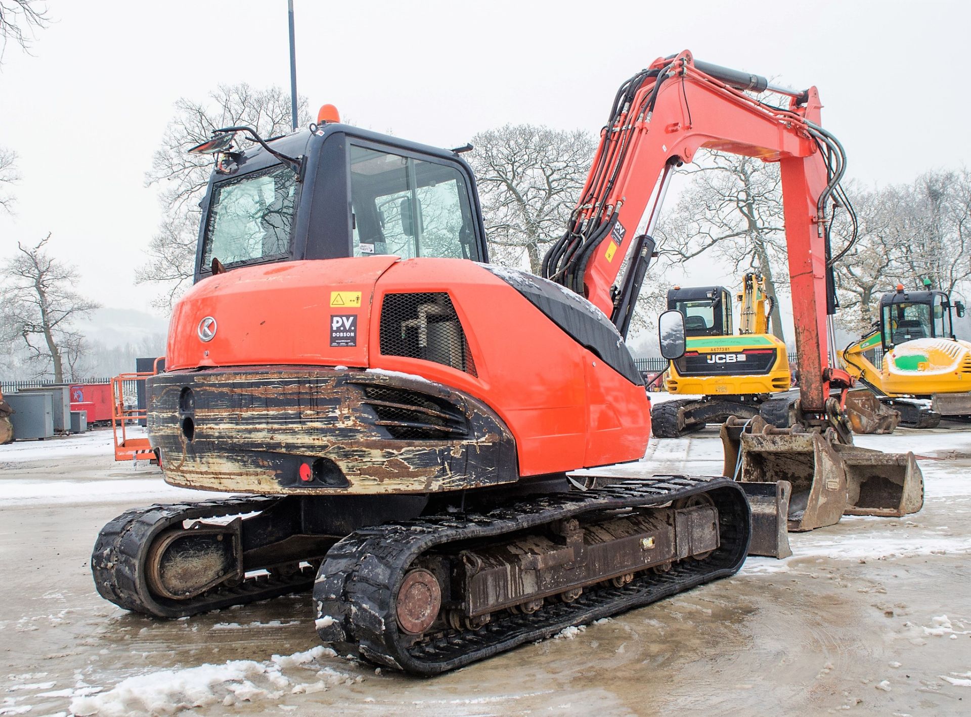 Kubota KX080-4 8 tonne rubber tracked excavator Year: 2014 S/N: 32342 Recorded Hours: 6806 blade, - Image 3 of 22