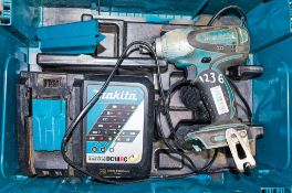 Makita DTW251 18v 1/2 inch cordless impact wrench c/w charger and carry case ** No battery **