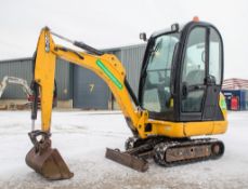 JCB 801.6 1.6 tonne rubber tracked mini excavator Year: 2014 S/N: 2071619 Recorded hours: 2201