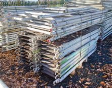 Pallet of 8 Eiger 500 aluminium scaffold tower end frames and 19 1.8 metre long staging boards ** as