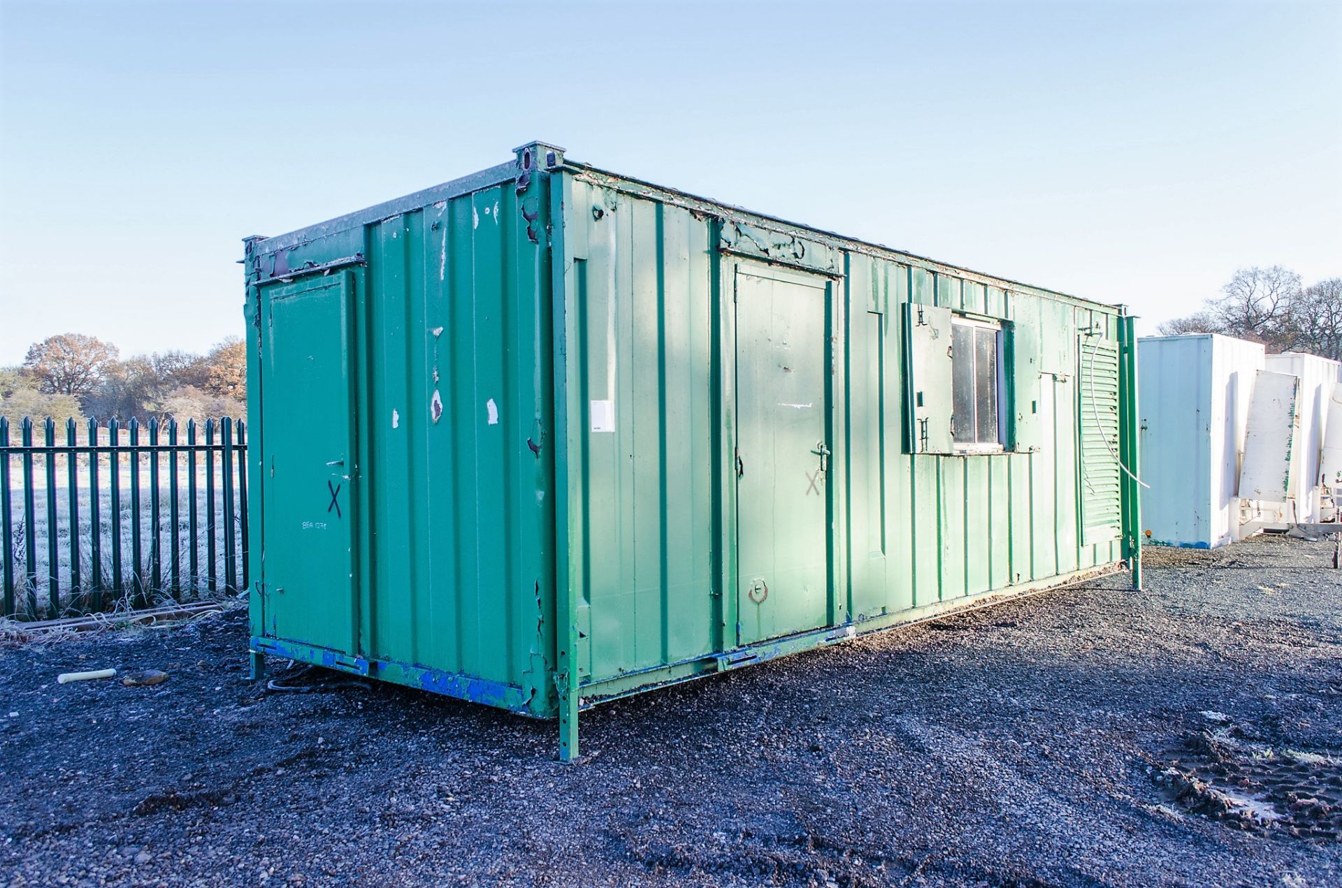 24' x 9' anti vandal steel welfare unit comprising; generator room, canteen area, drying room and
