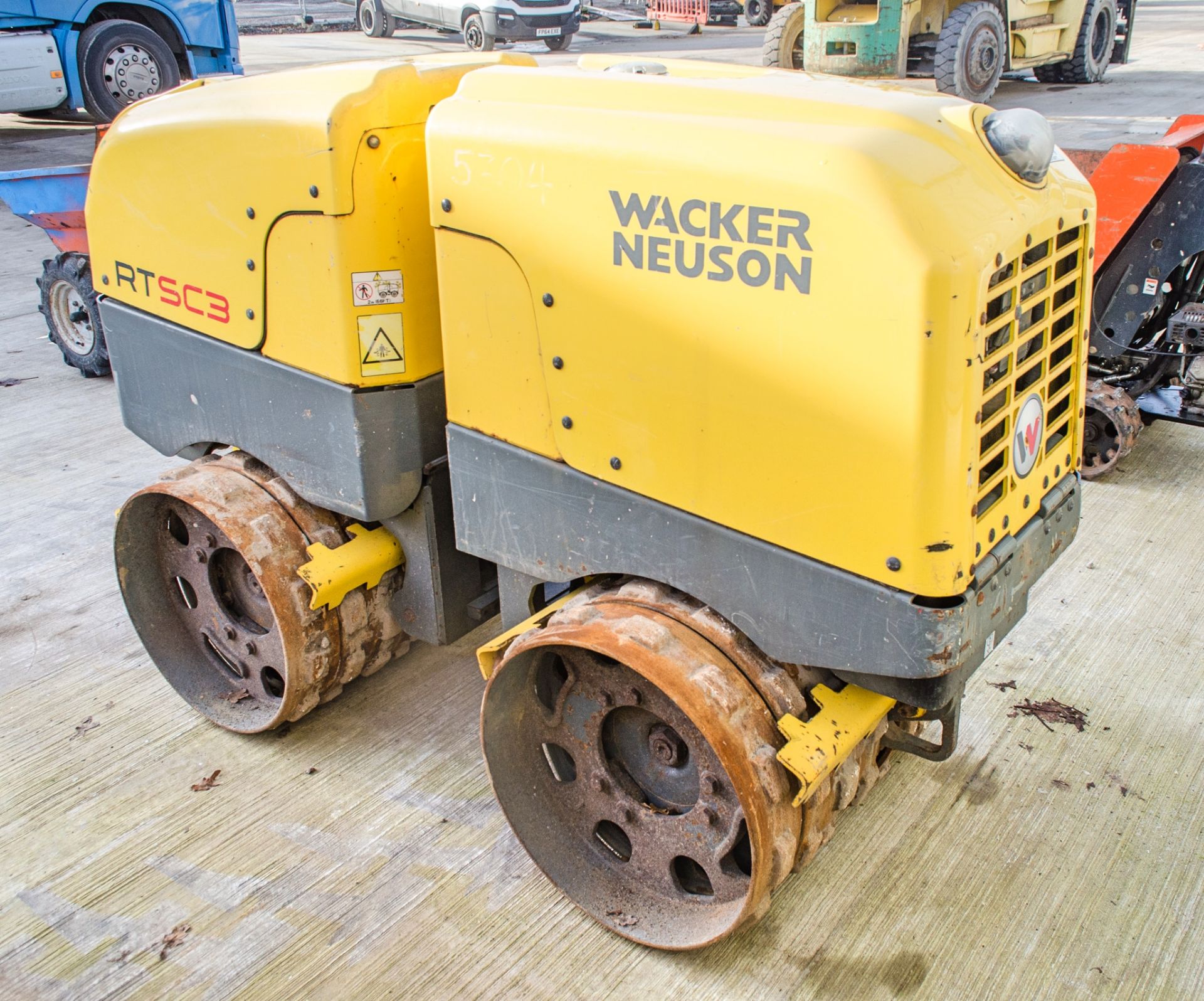 Wacker Neuson RTSC3 diesel driven remote control trench roller Year: 2016 S/N 24311792 Recorded - Image 4 of 10